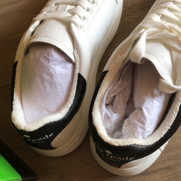 NWB Kate Spade Charli White and Black Sneakers size 7.5 - Picture 5 of 13